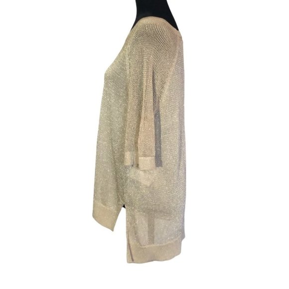 Michael Michael Kors Sparkle Knit Mesh Sleeve Top - Picture 4 of 10